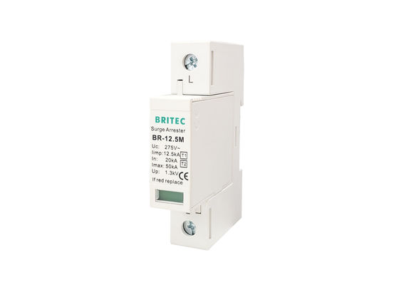 Iimp 12.5 KA 1P Low Voltage SPD T1 + T2 Class I + II Surgetion Surge