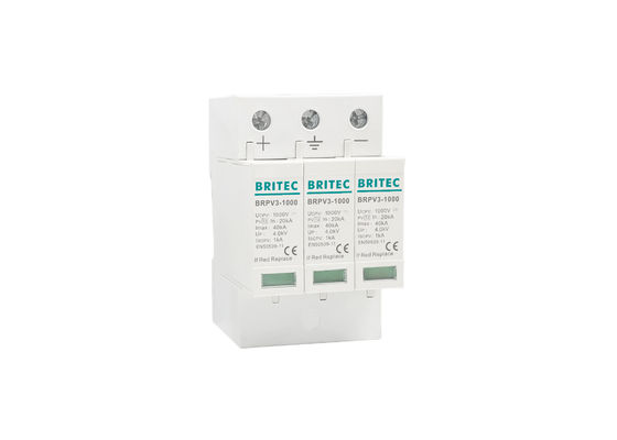 3P 1000V DC Surge Protection Device SPD Type 2 IP20 protection