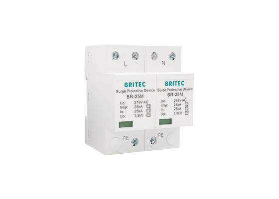 25kA 275V Din Rail Surge Arrester SPD محافظ تک مرحله ای با تکنولوژی MOV