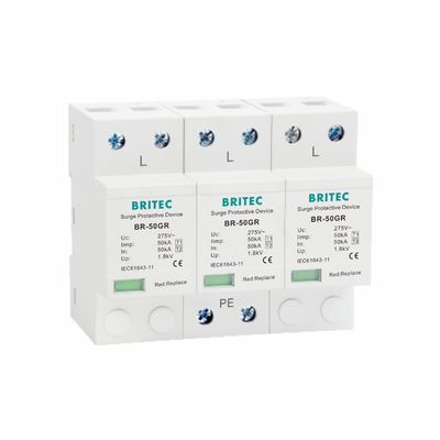 10/350μs Type 1 Power Surge Arrester 50KA دستگاه حفاظت از صاعقه پلاستیک
