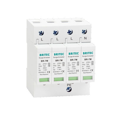 BR-7M 4P 7ka T1+T2 دستگاه محافظت از افزایش برق گیرنده رعد و برق SPD Spd محافظت از افزایش برق دستگاه های محافظت از افزایش برق الکترونیک