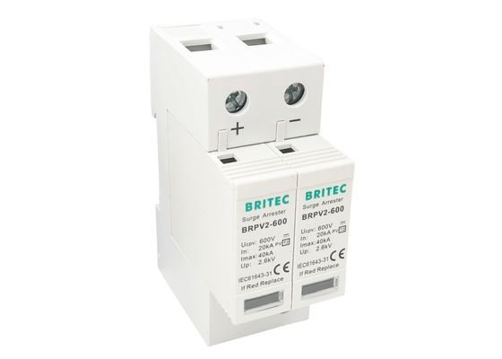 Pluggable 2 Pole 600V Solar Surge Arrester For Inverter Solar