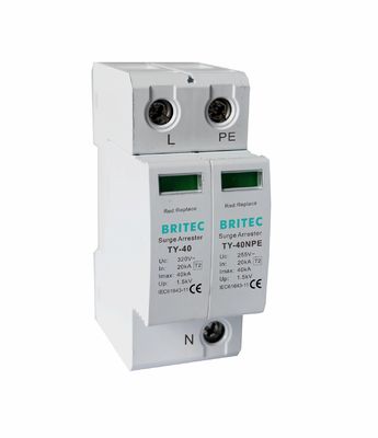 TY-40 1+1 MOV تکنولوژی دستگاه محافظت از افزایش قدرت 40kA AC محافظت از افزایش