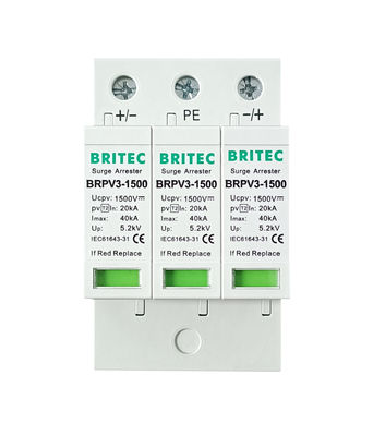 BRPV3-1500 نوع 2 Surge Arrester حفاظت از سیستم خورشیدی 1500V DC PV Surge Protector Spd