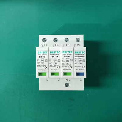 BR-40 3P+1 DIN Rail Mount Surge Protection Device 275V تولید کننده محافظت از افزایش چین