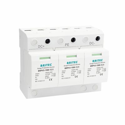 BRPV3-1500-12.5 DC SPD 12.5ka pv محافظت از افزایش 1500V DC SPD t1 t2 dc