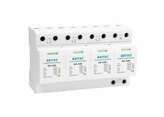 گیرنده رعد و برق 4 قطب نوع 1 محافظ افزایش حرارتی ساختار پلاستیکی