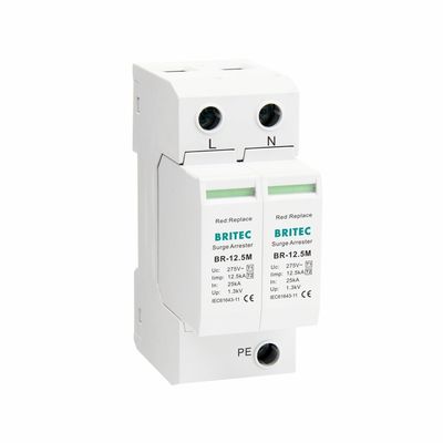 دستگاه محافظت از تشعشعات پلاک قابل Din Rail کلاس I + II با حفاظت از برق 12.5kA