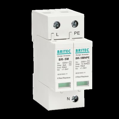 1P + NPE Power Lightning Surge Arrester Class I + II AC SPD