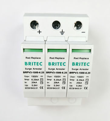 BRPV3-1500-6.25 دستگاه حفاظت از افزایش SPD DC خورشیدی DC SPD DC SPD Wenzhou arrester 1500v 3 قطب SPD DC 500v t1 t2 SPD نوع 1 قیمت