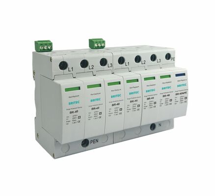 محافظ موج BR-40 275 6+1 نوع 2، ریل دین، صاعقه گیر 3 فاز SPD 275 ولت