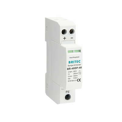 BR-40DP 48 نوع 2 DC 48V SPD 40kA دستگاه حفاظت از افزایش با محفظه ترموپلاستیک UL94-V0