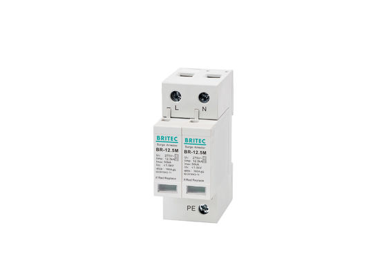 TN System 2 ماژول AC Surge Arrestor SPD 12.5 KA 2P L - N - PE دستگاه حفاظت از Surge