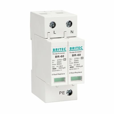 BR275-60 2P 2P ac SPD 60kA 2P دستگاه محافظت از افزایش یک مرحله ای (SPD) دستگاه محافظت از افزایش