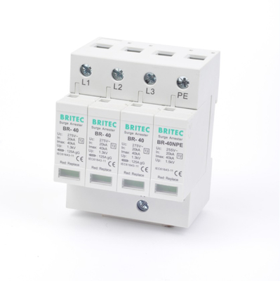 BR-40 3P+1 صاعقه گیر 40 کیلو آمپری دستگاه محافظ برق صاعقه T2 spd