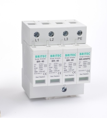 BR-40 3P+1 صاعقه گیر 40 کیلو آمپری دستگاه محافظ برق صاعقه T2 spd