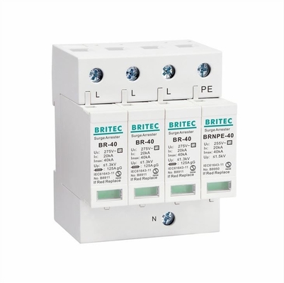 BR-40 3P+1 صاعقه گیر 40 کیلو آمپری دستگاه محافظ برق صاعقه T2 spd