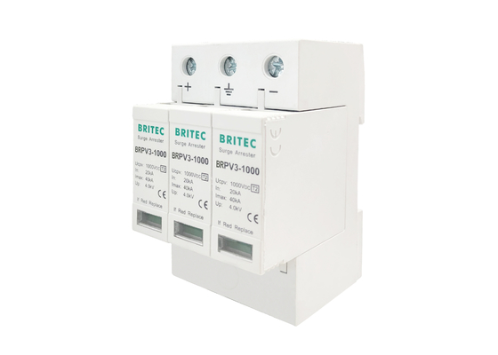 نوع 2 1000V 40ka Pv Surge Arrester SPD با گواهینامه TUV IEC61643-31