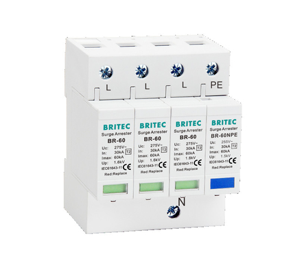 BR-60 3P+1 T2 Type 2 Surge Rerester Lightning Thunder Protector Spd Surge Device