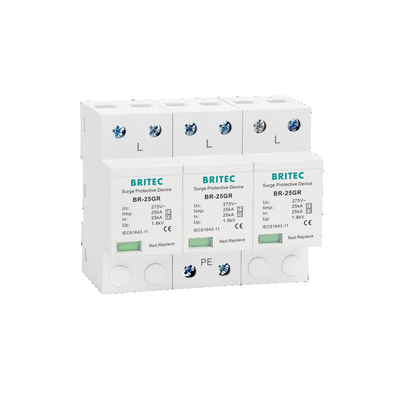 BR-25GR 4P کلاس I نوع 1 Surge Surge Arrestor SPD Thunder Protector شکاف جرقه SPD نوع1 4p محافظ افزایش