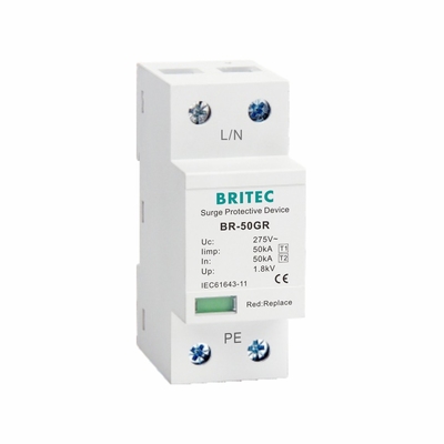 SPD 50kA نوع 1 AC محافظت از افزایش 1P دستگاه حفاظت از صاعقه