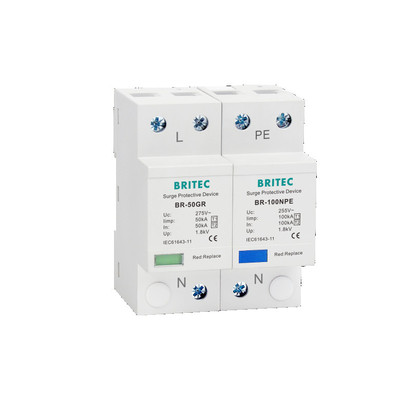 BR-50GR 275 3P Spd Ac Type 1 Device Protective Surge Lightning Rerester T1 T2 سه فاز
