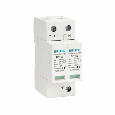 30kA 60kA نوع 2 دستگاه حفاظت از نوسانات SPD Power 230V/400V BRITEC