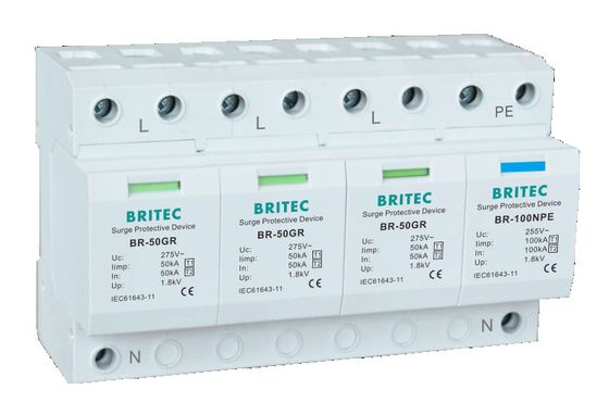 BR-50GR 1+1 Ac Surge Protective Device spd t1 Surge Rerestors حفاظت در برابر رعد و برق