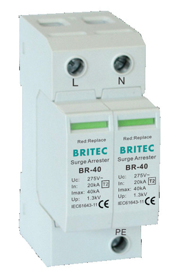 BR-40 3P دستگاه محافظت از افزایش برق سه فاز Spd گرفتگی رعد و برق 40kA
