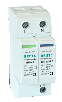 BR-40 3P دستگاه محافظت از افزایش برق سه فاز Spd گرفتگی رعد و برق 40kA