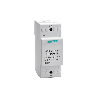 BR-POE-P اترنت 48 ولت RJ45 POE محافظ برق شبکه اترنت محافظ صاعقه داده POE