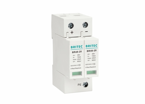 20 KA Class II DC Surge Protection Surge DIN Rail 48V SPD با مجوز CE