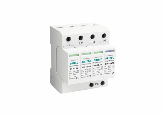 12.5kA کلاس B + C سه فاز استاندارد IEC حفاظت از صاعقه محافظت از افزایش
