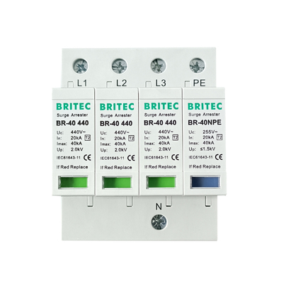 BR-40 440 3+1P نوع 2 دستگاه محافظت از افزایش قدرت محافظت از قدرت نگهدارنده رعد و برق محافظ رعد و برق