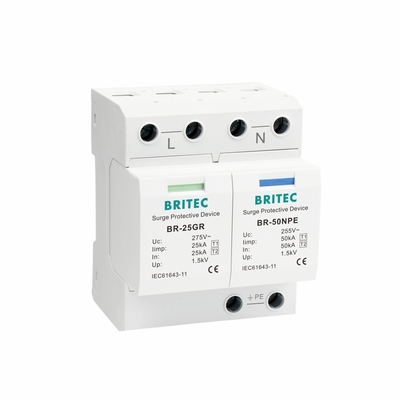 BR-25GR 3P + 1 نوع 1 دستگاه حفاظت از افزایش SPD Thunder Arrester شکاف جرقه SPD پلگ -in افزایش