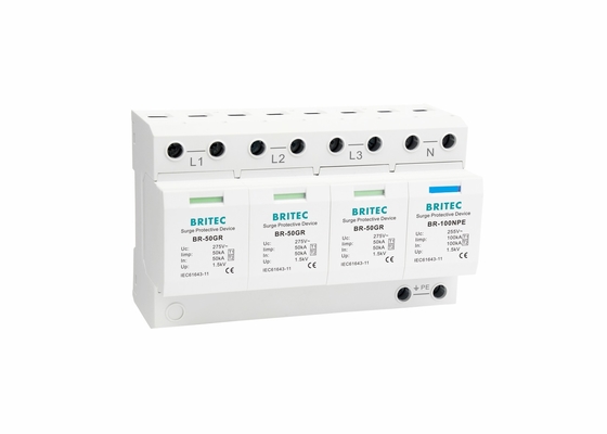 IP20 ترموپلاستیک 50kA T1 کلاس B دستگاه محافظت از افزایش AC محافظت از افزایش AC
