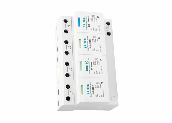 50kA ولتاژ پایین UL94-V0 3P+NPE محافظت کننده افزایش قدرت
