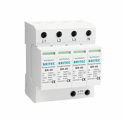 BR-40 1000 4P نوع 2 1000V 690V 800V سه فاز ولتاژ بالا محافظ افزایش AC SPD گرفتگی برق