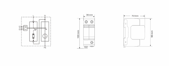BR-25GS 1+1 spd t1 25ka محافظ افزایش برق محافظ افزایش برق نوع شکاف جرقه spd