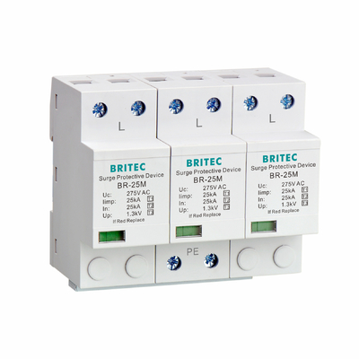 BR-25M 2P Lightning T1+T2 Surge Resterer B+C SPD 25kA محافظ رعد و برق spd