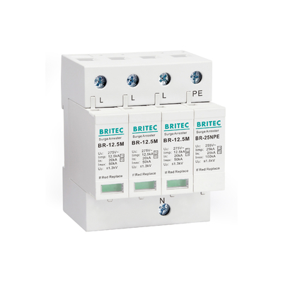 BR-12.5M 1P 12.5kA Tvss محافظ افزایش برق سرکوبگر افزایش برق t1 t2 spd