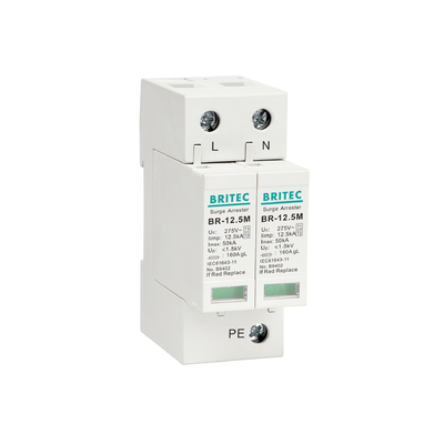 محافظ صاعقه گیر BRITEC BR-12.5M 2P 12.5kA تک فاز صاعقه گیر دستگاه محافظ رعد و برق