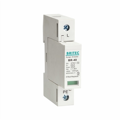 BR-40 1P 40kA 275V محافظ ولتاژ ولتاژ Tvss نوع 2 دستگاه حفاظت از نوسانات spd