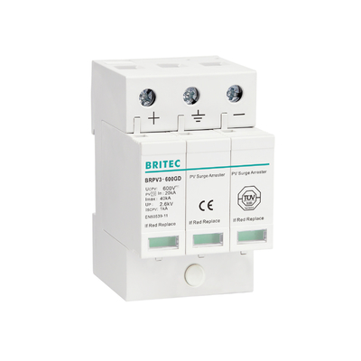 BRPV3-1000 1000V 40kA 3P DC خورشیدی PV Surge Protection دستگاه Surge Arrester خاموش کننده رعد و برق