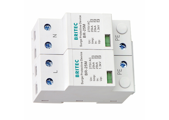نوع 1+2+3 25kA 275V SPD 2 قطب نوع 1 محافظ افزایش برق حفاظت از صاعقه