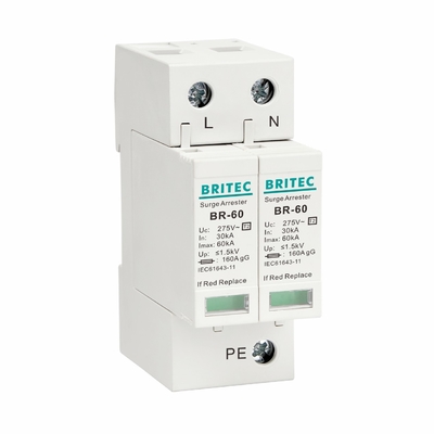 BR275-60 3P+1 60kA نوع 2 حفاظت از نوسانات دستگاه حفاظت از رعد و برق SPD