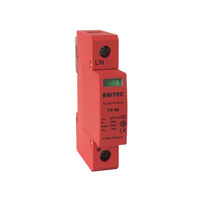 TY-40 1P SPD 40kA نوع 2 محافظ برق حفاظتی AC Lightning Protector spd