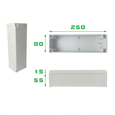 TY-8018070 Ip67 جعبه اتصال الکتریکی ترمینال ضد آب محفظه پلاستیکی ABS