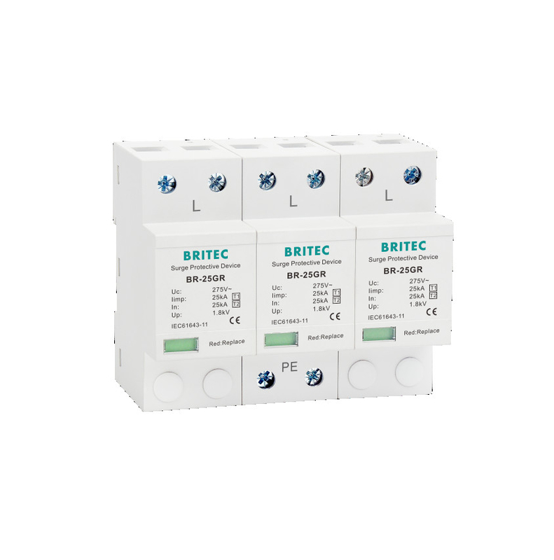 BR-25GR 4P کلاس I نوع 1 Surge Surge Arrestor SPD Thunder Protector شکاف جرقه SPD نوع1 4p محافظ افزایش