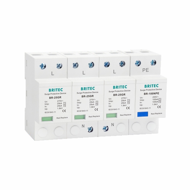 25KA 3P+NPE T1 Class I Surge Protector Type 1 SPD با انرژی بالا